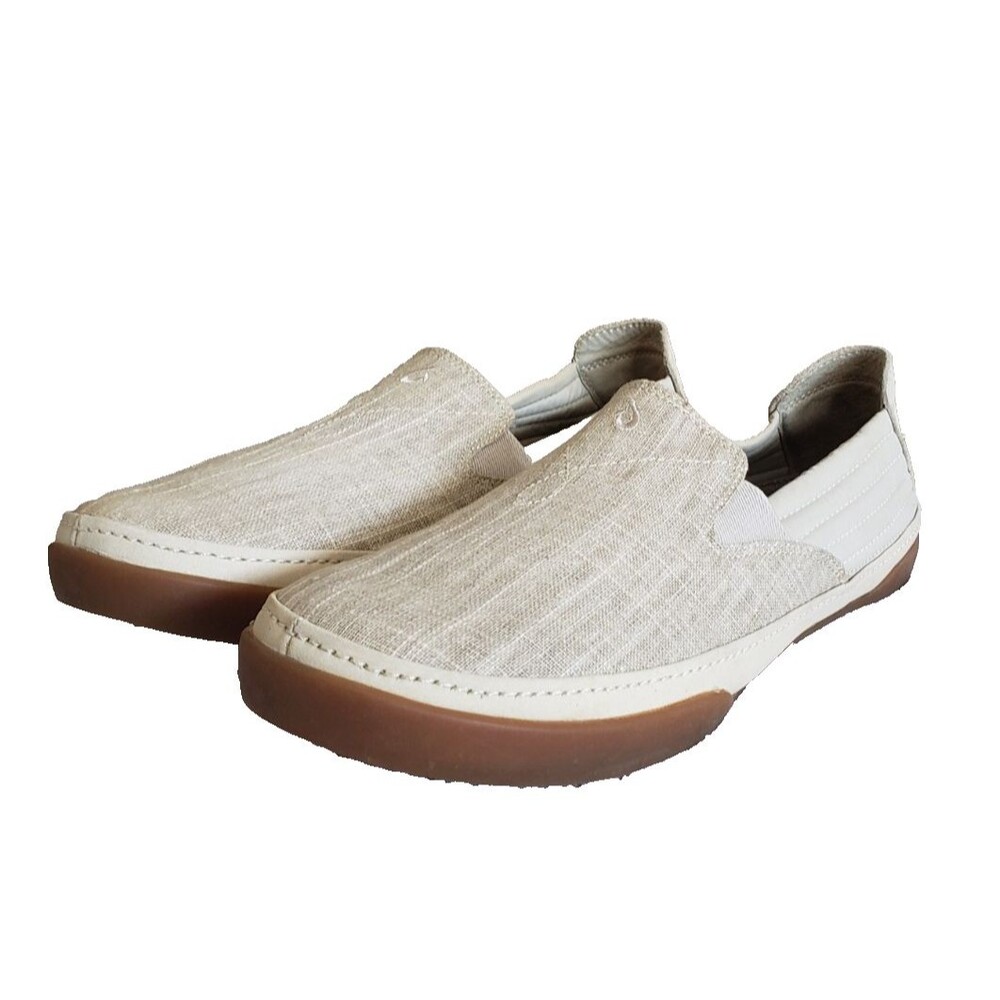 OluKai Lanai Men's Size 11 Beige Tan Slip On Casual Shoes Comfort Loafer